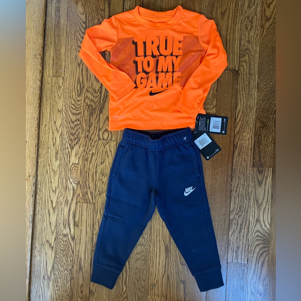 Orange and Navy Nike Outfit - 2T